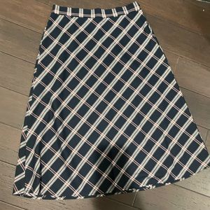 Loft tartan midi skirt